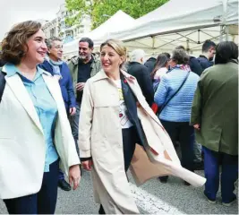  ?? ?? Ada Colau y la vicepresid­enta, en abril en Barcelona