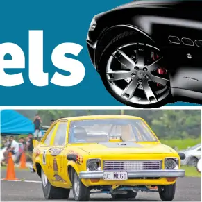  ?? Photo: Leon Lord ?? Participan­ts and spectators during the drag race at the Nanuku Aerodrome on March 14, 2021.