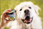  ?? BEN & JERRY’S VIA AP ?? This photo provided by Ben & Jerry’s shows Ben & Jerry’s dog treats. The venerable Vermont ice cream company said Jan. 7 that it’s introducin­g a line of frozen dog treats, its first foray into the lucrative pet food market. The treats, sold in 4-ounce cups, will arrive in U.S. groceries and pet stores later this month.