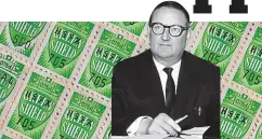  ??  ?? Collector’s item: Green Shield Stamps, which were popular with thrifty shoppers in the Sixties, were the brainchild of Richard Tompkins (left)