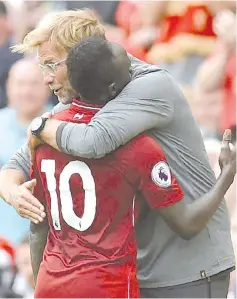  ??  ?? Liverpool manager Jurgen Klopp has welcomed a new deal for Sadio Mane. - AFP photo