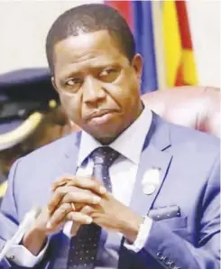  ??  ?? President Edgar Chagwa Lungu