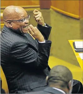  ?? Picture: ESA ALEXANDER ?? POSITIVE OUTLOOK: President Jacob Zuma delivers his budget vote speech in the National Assembly yesterday