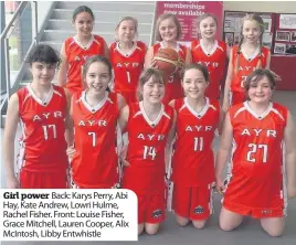  ??  ?? Girl power Back: Karys Perry, Abi Hay, Kate Andrew, Lowri Hulme, Rachel Fisher. Front: Louise Fisher, Grace Mitchell, Lauren Cooper, Alix McIntosh, Libby Entwhistle
