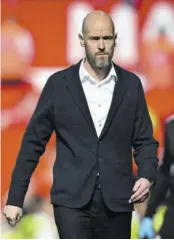  ?? ?? Manchester United’s Dutch Manager Erik ten Hag reacts during the English Premier League football match between Manchester United and Fulham at Old Trafford in Manchester, north-west England, on May 28, 2023.