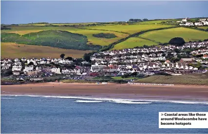  ?? ?? Coastal areas like those around Woolacombe have become hotspots