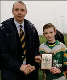  ??  ?? Man of the Match, Willie Cash with Martin Fitzgerald.