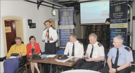  ??  ?? Garda Superinten­dent Gerard Curley speaking at the official launch of Operation Enable in The Oriel Centre.