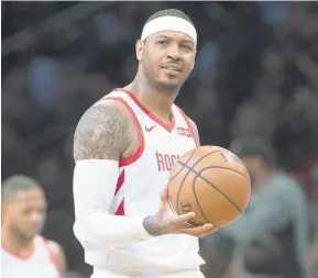  ?? MARY ALTAFFER/AP 2018 ?? Carmelo Anthony, a 10-time NBA all-star, has obvious talent, but would not fit in well with the 76ers.