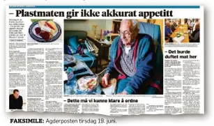  ??  ?? FAKSIMILE: Agderposte­n tirsdag 19. juni.