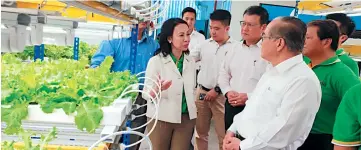  ??  ?? Lina briefing Uggah (right) on the farm crops.