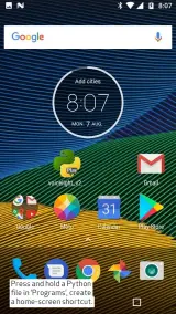  ??  ?? Press and hold a Python file in ‘ Programs’, create a home-screen shortcut.