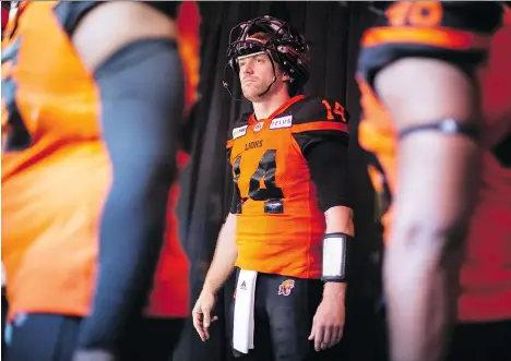  ?? THE CANADIAN PRESS ?? “We’re guaranteed one more game as this group,” QB Travis Lulay says of Sunday’s East semifinal. “That’s all we’re guaranteed.”