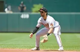  ?? TERRANCE WILLIAMS/AP ?? Aware the Orioles are looking for a left-handed option at first base, Terrin Vavra has focused this offseason on “being able to play everywhere,” he said.