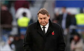  ??  ?? In this Nov. 10 file photo, New Zealand rugby coach Steve Hansen walks on the field before the rugby union internatio­nal match between England and New Zealand at Twickenham stadium in London. AP Photo/AlAstAIr GrAnt