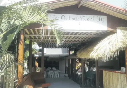  ?? Photo: Kathrin Krishna ?? The entrance of Outback Hotel Fiji.