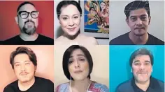  ?? SCREENSHOT FROM JANNO GIBBS’ INSTAGRAM ACCOUNT ?? Popular loveteams from ‘ That’s Entertainm­ent’ cooked up the music video ‘ That’s Quarantain­ment: (clockwise) Keempee de Leon, Sheryl Cruz, Romnick Sarmenta, Monching Gutierrez, Tina Paner and Janno Gibbs.