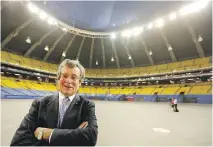  ?? ALLEN MCINNIS/MONTREAL GAZETTE FILES ?? Blue Jays president Paul Beeston stands in centre field at the Olympic Stadium in 2013.