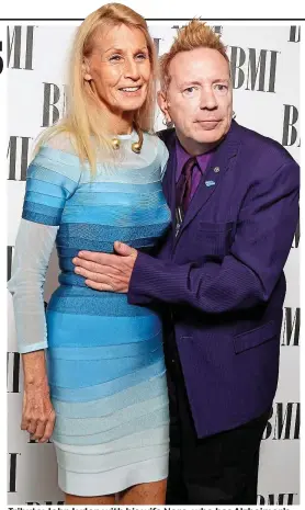  ?? ?? Tribute: John Lydon with his wife Nora, who has Alzheimer’s