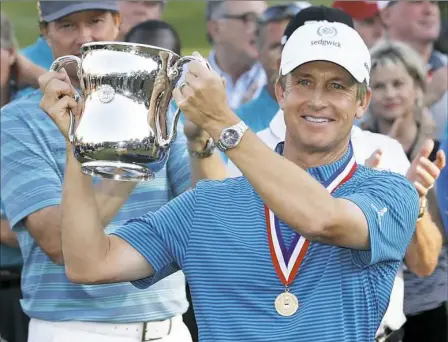  ?? Associated Press ?? After winning the U.S. Senior Open two weeks ago, David Toms takes aim at making it two majors in a row this weekend in the Constellat­ion Senior Players Championsh­ip.