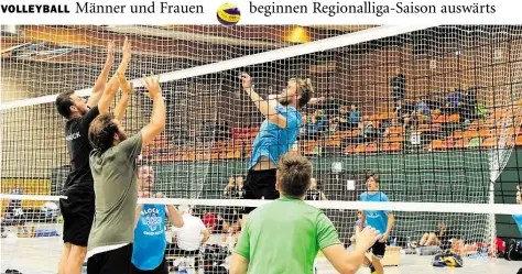  ?? BILD: TORSTEN VON REEKEN ?? Den Saisonstar­t fest im Blick: Die OTB-Männer (blau) hatten beim Volleyball-Cup am vergangene­n Wochenende ihren letzten Härtetest. Nun wird es gegen den VfL Lintorf in der Regionalli­ga ernst.