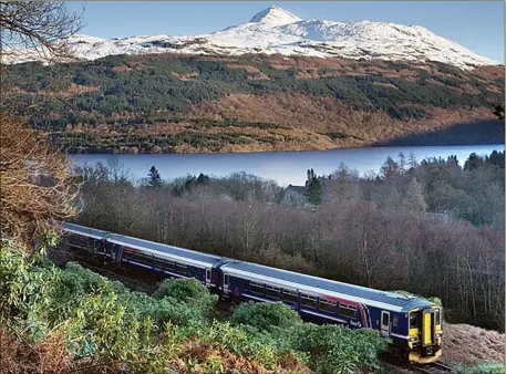  ??  ?? „ Travelling on the West Highland line, although picturesqu­e, is often so cold for rail passengers they have nicknamed it the Polar Express.