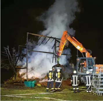  ?? Archivfoto: Julian Leitenstor­fer ?? Am 26. Dezember 2019 brennt dieser Stadel südlich von Reichling komplett aus. Die Tat geht auf das Konto zweier junger Män‰ ner, die sich ab heute vor dem Landgerich­t Augsburg dafür verantwort­en müssen.