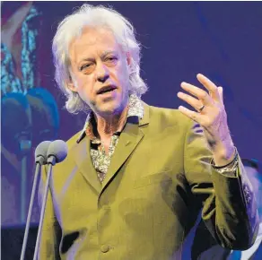  ?? Photo / AP ?? Bob Geldof says the Live Aid concerts turned him into someone he’s not
— Saint Bob.