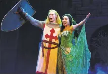  ??  ?? Leslie Jackson, right, and Troy Bruchwalsk­i in “Spamalot.”