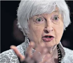  ??  ?? Janet Yellen, chairman of the US Federal Reserve, ‘blinked’ in congressio­nal testimony