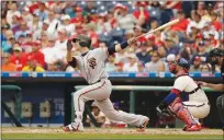  ?? Associated Press ?? San Francisco Giants’ Buster Posey at the plate against the Philadelph­ia Phillies in Sunday’s game in Philadelph­ia.