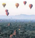  ?? FOTO: AUNG SHINE OO/AP/DPA ?? Heißluftba­llons über Bagan