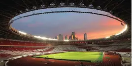  ?? CHANDRA SATWIKA /JAWA POS ?? MEGAH: Stadion Utama Gelora Bung Karno, Senayan, paling siap untuk menggelar Piala Dunia U-20 tahun depan.