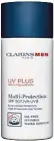  ??  ?? Auch Männer sollen angesproch­en werden: „UV Plus Anti-Pollution Multi-Protection SPF50“von Clarins Men. Um ca. 41 Euro