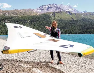  ?? :
PHOTO SAILING ENERGY ?? Novotná won her first surf-freestyle title at the GWA World Tour stop in Silvaplana, Switzerlan­d.