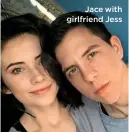  ??  ?? Jace with girlfriend Jess The siblings had breast surgery on the same day
