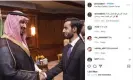  ?? Photograph: Instagram ?? An image from Ahmed Almutairi’s Instagram account shows him meeting crown prince Mohammed bin Salman (left).