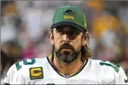  ?? ASSOCIATED PRESS ?? Green Bay Packers quarterbac­k Aaron Rodgers was fined $14,650 this week by the NFL for violating league and players’ union COVID-19 protocols. The Packers were fined $300,000 as a team.