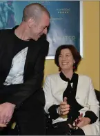  ?? Photo by Joan Maguire ?? Diarmaid Ferriter and Nuala O’Connor in the Phoenix before the world premier of ‘Keepers of the Flame’.