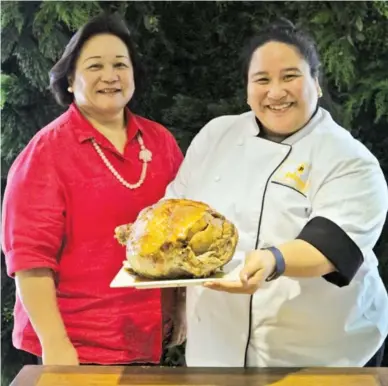  ??  ?? GENERATION­S OF QUALITY Clockwise from top: Mellie Reyes and daughter Karla continue their family’s food legacy; The boiled version of The Plaza Corned Beef; and the iconic Plaza Premium Ham