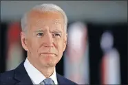  ?? ASSOCIATED PRESS FILE PHOTO] [MATT ROURKE/ ?? Democratic presidenti­al candidate former Vice President Joe Biden speaks to members of the press March 10 at the National Constituti­on Center in Philadelph­ia.