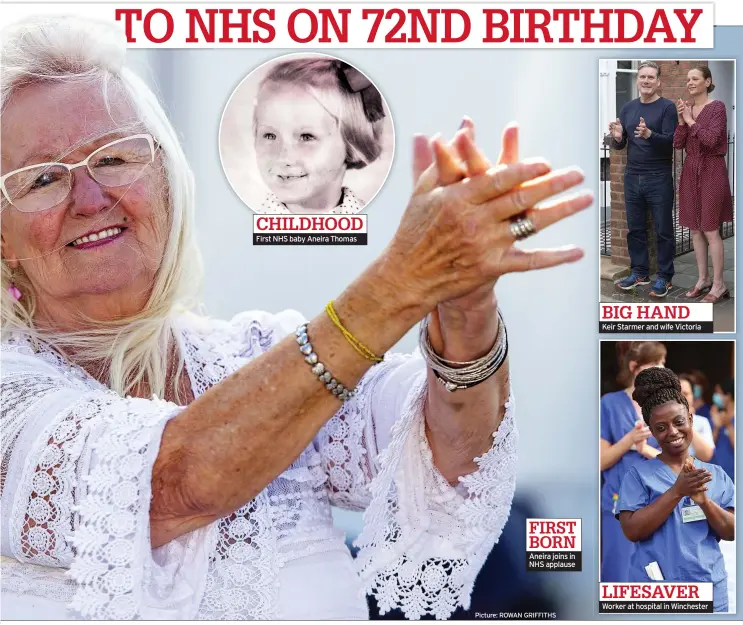  ?? Picture: ROWAN GRIFFITHS ?? FIRST BORN
Aneira joins in NHS applause