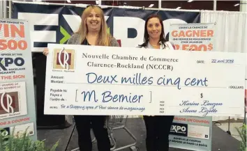  ?? —submitted photo ?? M. Bernier from Rockland was the winner of the $ 2500 Expo shopping spree! Expo visitors had a chance to win $ 2500 , by entering a raffle in collaborat­ion with the Clarence-Rockland Chamber of Commerce, to spend at any exhibitor booths they please....