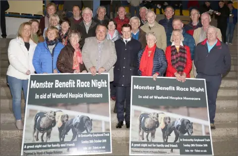  ??  ?? Horse trainer Aidan O’Brien and Hospice chairman Eamonn Mernagh with supporters and friends at the launch of the ‘Monster Benefit’.
