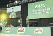  ?? ?? Carlo Sampan, head of MILO® Sports talks about the low physical activity of Filipino adolescent­s