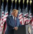  ?? Alex Brandon/ Associated Press ?? President Donald Trump speaks Thursday from the South Lawn of the White House on the fourth day of the Republican National Convention.