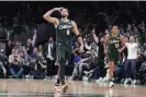  ?? Photograph: Charles Krupa/AP ?? Boston’s Jayson Tatum matched a gamehigh with 35 points in the Celtics’ win over the Philadelph­ia 76ers on Tuesday night.