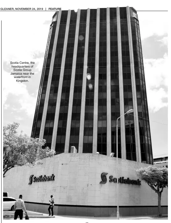  ??  ?? Scotia Centre, the headquarte­rs of Scotia Group Jamaica near the waterfront in Kingston.