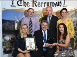  ??  ?? Winners of the Best Customer Experience Award sponsored by AIB Kerry, front left, Aurelia Gorczyk (Stoves 4U), Sean Healy (AIB Kerry) and Joanne O’Sullivan (Stoves 4U). Back left, Shane Delaney and David O’Sullivan (Stoves 4U) and Teresa O’Shea, The...