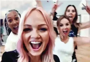  ??  ?? Such fun: Mel B, Emma Bunton, Geri Horner and Mel C yesterday